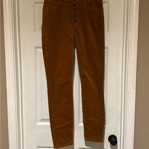 Cabi Women’s Size 6 Skinny Corduroy Pants Caramel Rust Brown Button Fly 3927